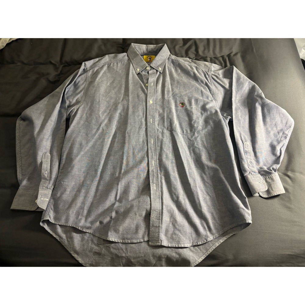 Vintage Duck Head Mens Large Blue Button-Up Shirt Made in USA Oxford Cotton